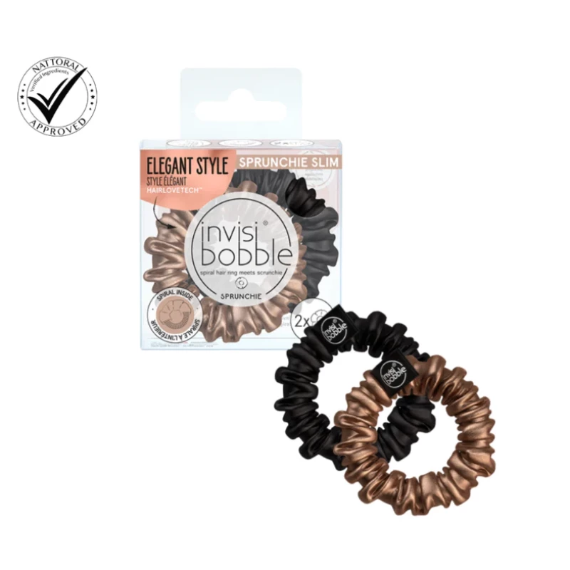 Invisibobble Sprunchie Slim Black & Bronze