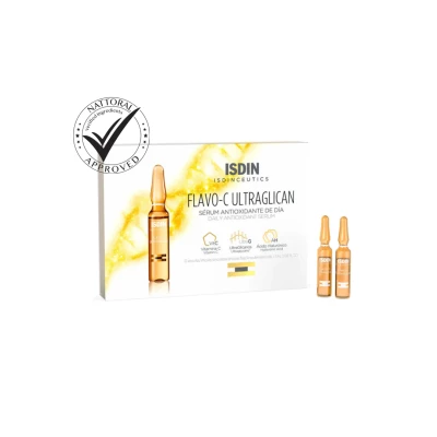Isdinceutics Flavo-C Ultraglican Vitamin C & Hyaluronic Acid Serum Ampoules 10 Vials*2Ml- Isdin