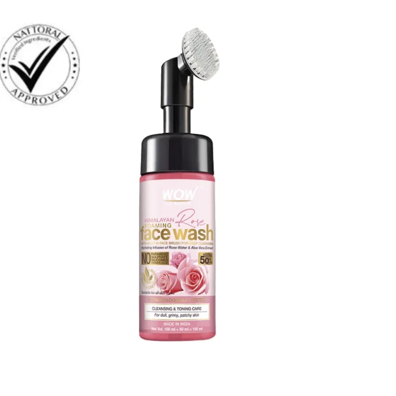 Wow Himalayan Rose Foaming Face Wash Brush 150Ml